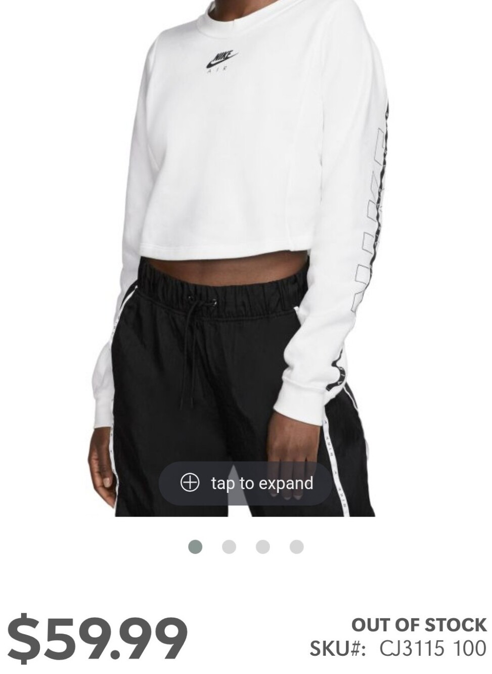 Nike Sportswear Air Crew Crop Sweatshirt Cropped Plus Size 1X NWOT $60